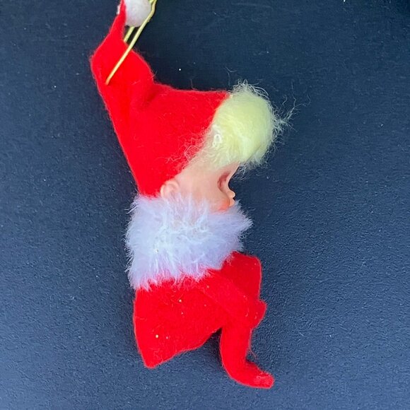 Napco Red Felt Knee Hugger Pixie Christmas Ornament - Picture 11 of 12